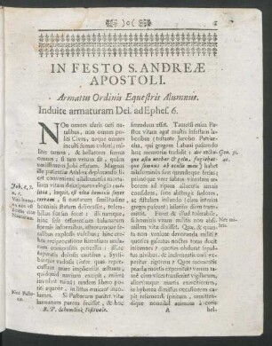 In Festo S. Andreae Apostoli