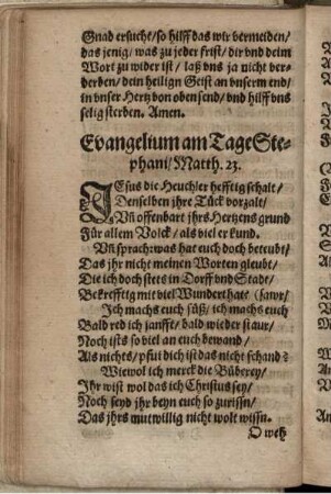 Evangelium am Tage Stephani/ Matth. 23.