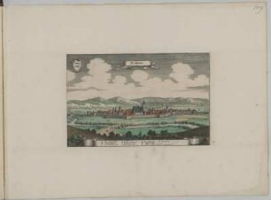 Ansicht von Forchheim, kol. Kupferstich, 1648 : Forchheim / [Stecher Matthaeus Merian]. - [Franckfurt] : [Matthaeus Merian], [1648]. - 1 Kunstbl. : Kupferstich ; 31,8 x 20,7 cm. - Mit Wappen