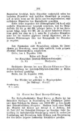 Statut der Paul Parey-Stiftung : [II. Universitäten, Akademien etc.]
