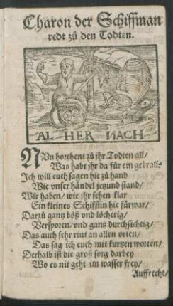 Charon der Schiffman redt zu den Todten.