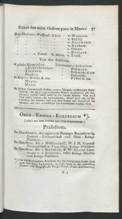 [Militairische Kollegia und Anstalten]