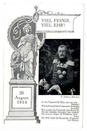 Viel Feind', viel Ehr'! (Kronprinz Rupprecht) 20.08.1914 ...