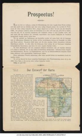 Prospectus : Der Entwurf der Karte ; Übersicht zu J. Perthes' 10 Blatt-Karte von Afrika im Massstab von 1 : 4.000.000