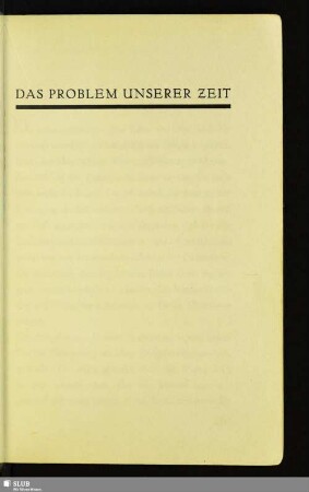 Das Problem Unserer Zeit