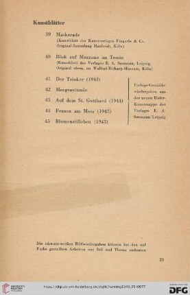 Kunstblätter (Nr. 39-45)