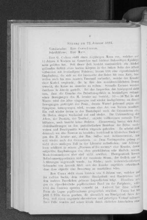 Sitzung vom 22. Januar 1884.