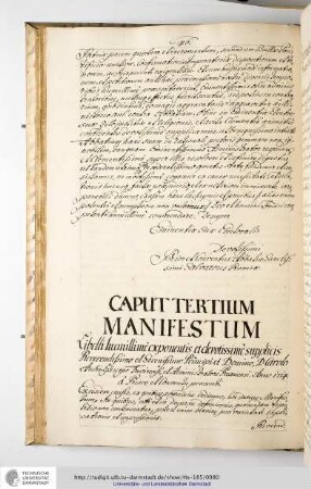 Caput tertium manifestum