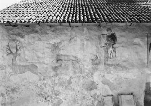 Freskenzyklus der Burgkapelle — Fresken der Außenwand — Hirschjagd