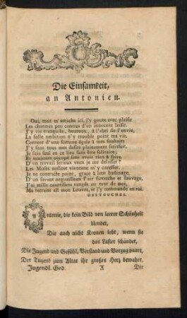 Die Einsamkeit an Antonien
