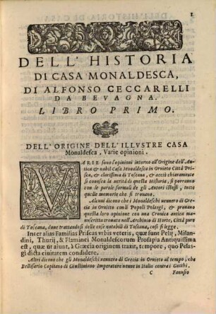Dell'Istoria di Casa Monaldesca ... : Libri cinque