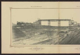 41/42. Hochbrücke bei Grünthal fertige Rüstung für das Eisenwerk. 17. September 1891.