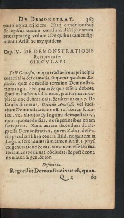 Cap. IV. De Demonstratione Reciproca seu Circvlari.