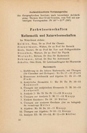 36-48, Mathematik und Naturwissenschaften - Medizin