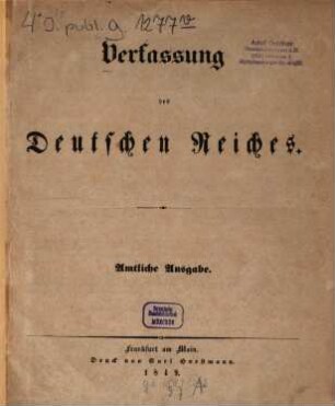 Verfassung des Deutschen Reiches
