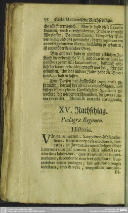XV. Rathschlag. Podagrae Regimen