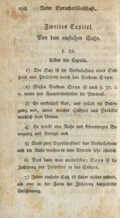 Zweites Capitel. Von dem einfachen Satze