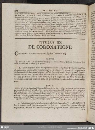 Titulus IIX. De Coronatione