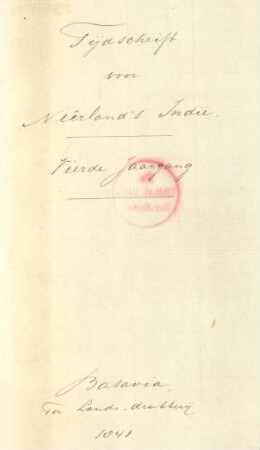 4.1841: Tijdschrift voor Neêrland's Indie͏̈