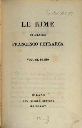 Le Rime, 1