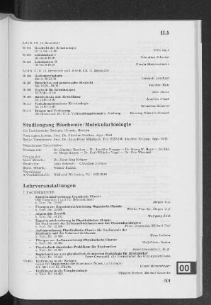 Studiengang Biochemie/Molekularbiologie