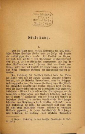 Die Verfassungs-Urkunde des Königreichs Bayern und die wichtigsten Verfassungsgesetze mit Erläuterungen herausgegeben von Karl Frh. von Stengel