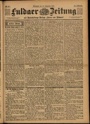Erste Ausgabe vom Mittwoch, den 15. Dezember 1897.