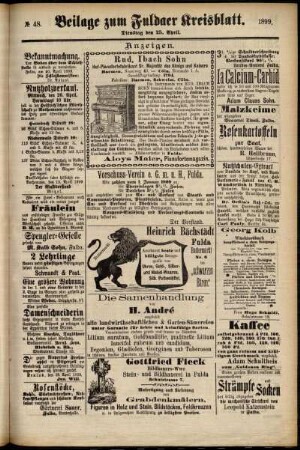 Zweite Ausgabe vom Dienstag, den 25. April 1899.