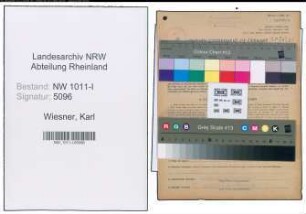 Entnazifizierung Karl Wiesner , geb. 15.07.1896 (Vorstandsmitglied)