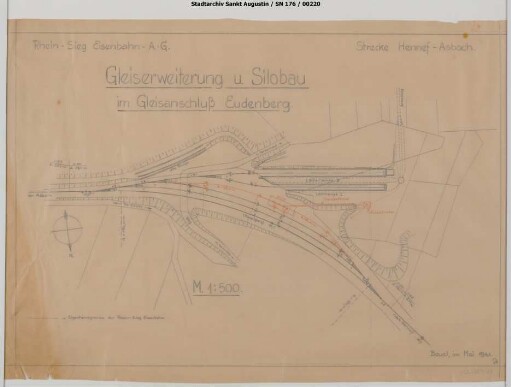 Eudenberg, Gleisanschluss Basalt AG: Gleiserweiterung und Silobau