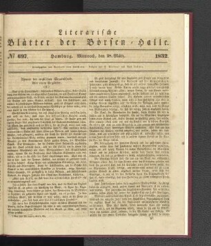 No 697. Hamburg. Sonnabend, den 28. März. 1832.