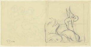 Putto auf Delphin (Kachelentwurf)