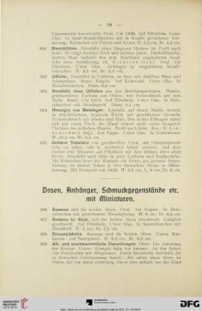 Dosen, Anhänger, Schmuckgegenstände etc. mit Miniaturen (Nr. 306-427)