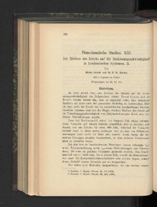 Piezochemische Studien. XIII. Der Einfluss des Drucks auf die Reaktionsgeschwindigkeit in kondensierten Systemen. II.