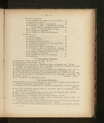 IV. Hydrographische Mittheilungen.