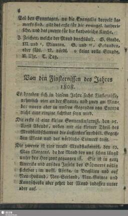 Von den Finsternissen des Jahres 1808