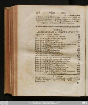 Series Articulorum Et Dissertationum.