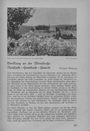 Dreiklang an der Weinstraße: Neustadt - Hambach - Haardt.