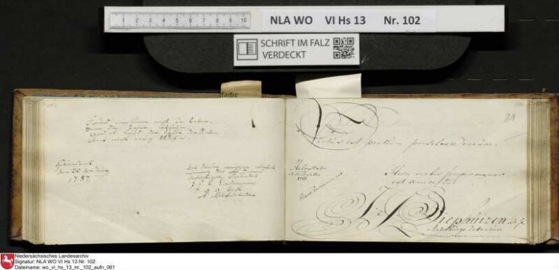 Stammbuch des Johann Christian Wilhelm Schütze aus                            Braunschweig