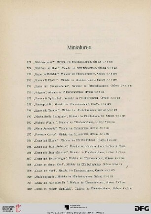 Miniaturen (Nr. 221-262)