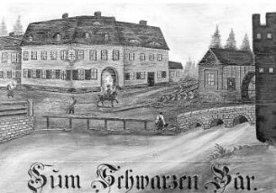 Torgau. Gasthaus "Zum Schwarzen Bär", ehem. Standort einer Windmühle, Gasthausschild