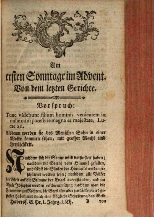 Predigten auf alle Sonntage des ganzen Jahres : vier Jahrgänge, 1,1