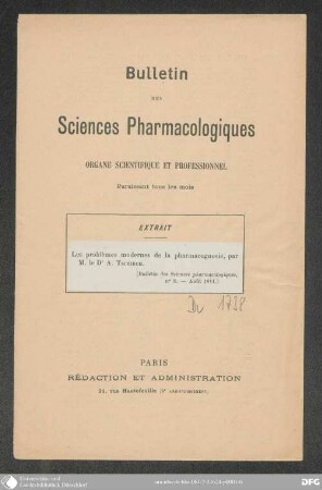 Les Problèmes modernes de la Pharmacognosie