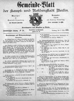 1891,20: No. 20, 17. Mai 1891