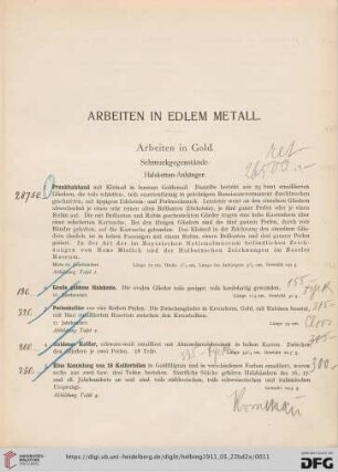 Arbeiten in edlem Metall (Nr. 1-344)