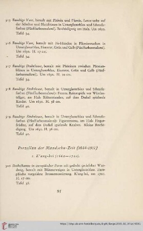Porzellan der Mandschu-Zeit (1644-1911) (Nr. 520-605)