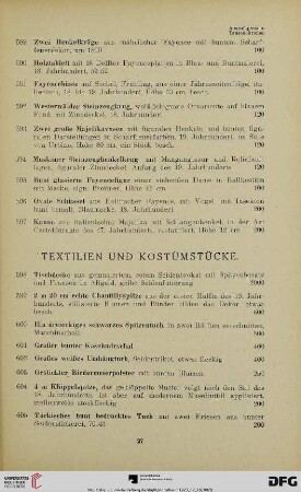 Textilien und Kostümstücke (Nr. 598-639)