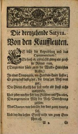 Die abentheuerliche Welt in einer Pickelheeringskappe, oder satyrische Gedichte .... 7. 1719