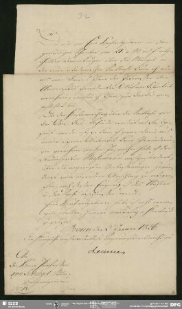 Eigenh. Brief von Philipp Joseph von Rehfues an August Wilhelm von Schlegel, Bonn, 03.01.1826