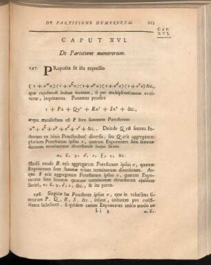 Caput XVI. De Partitione numerorum